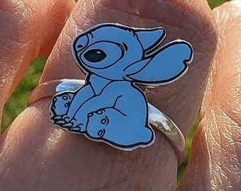 925 sterling silver stich inspire rings size 7 laser engraved handmade