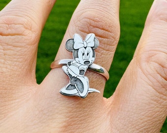 925スターリングシルバーのミニーマウスリング、サイズ7