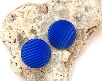 Vintage Blue plastic clip on earrings