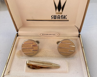 Vintage Swank Cufflinks and Tie Set