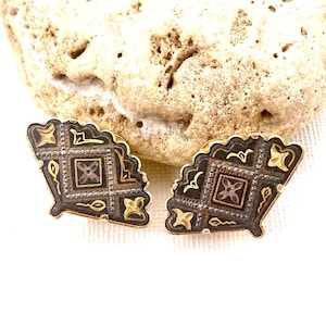 Orecchini a clip con ventaglio damascato vintage