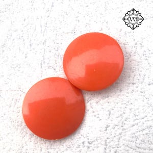 Vintage plastic large orange clip on earrings