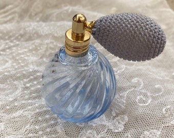 Vintage Glass Perfume Bottle With Puffy - Etsy