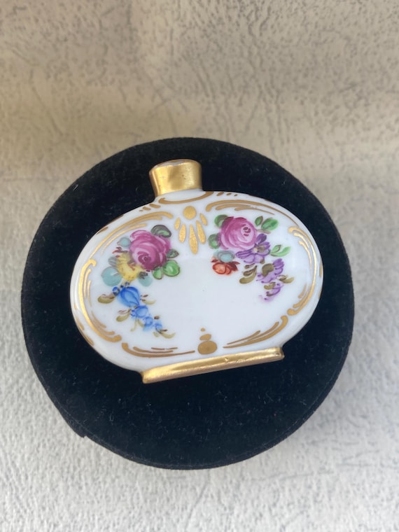 Elegant Dresden Porcelain floral perfume bottle