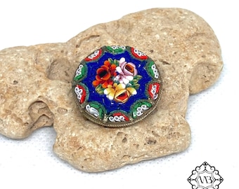 Vintage italian micro mosaic Floral brooch