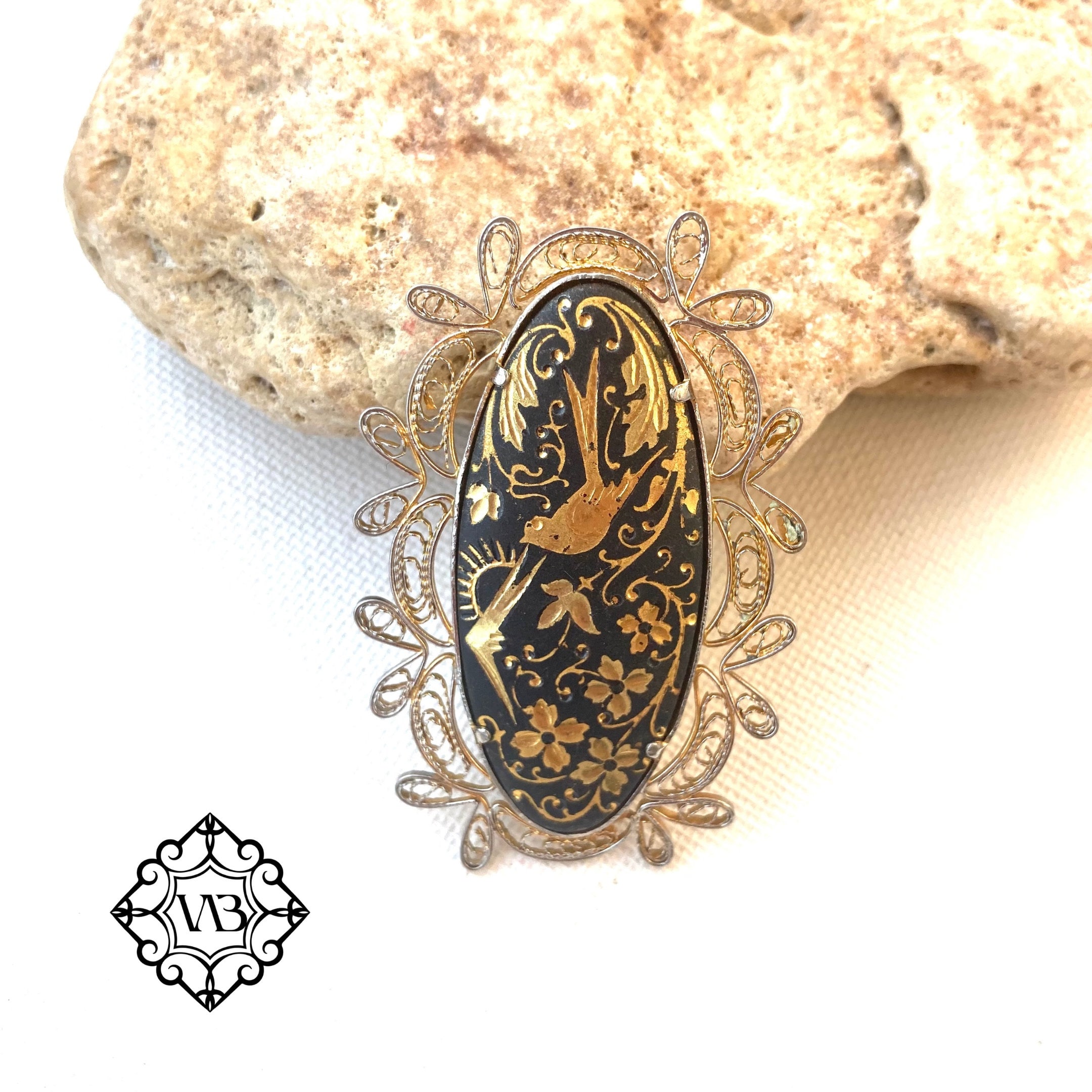 Oval Vintage Brooch - Etsy