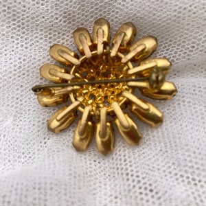 Vintage Floral Brooch With Crystals - Etsy