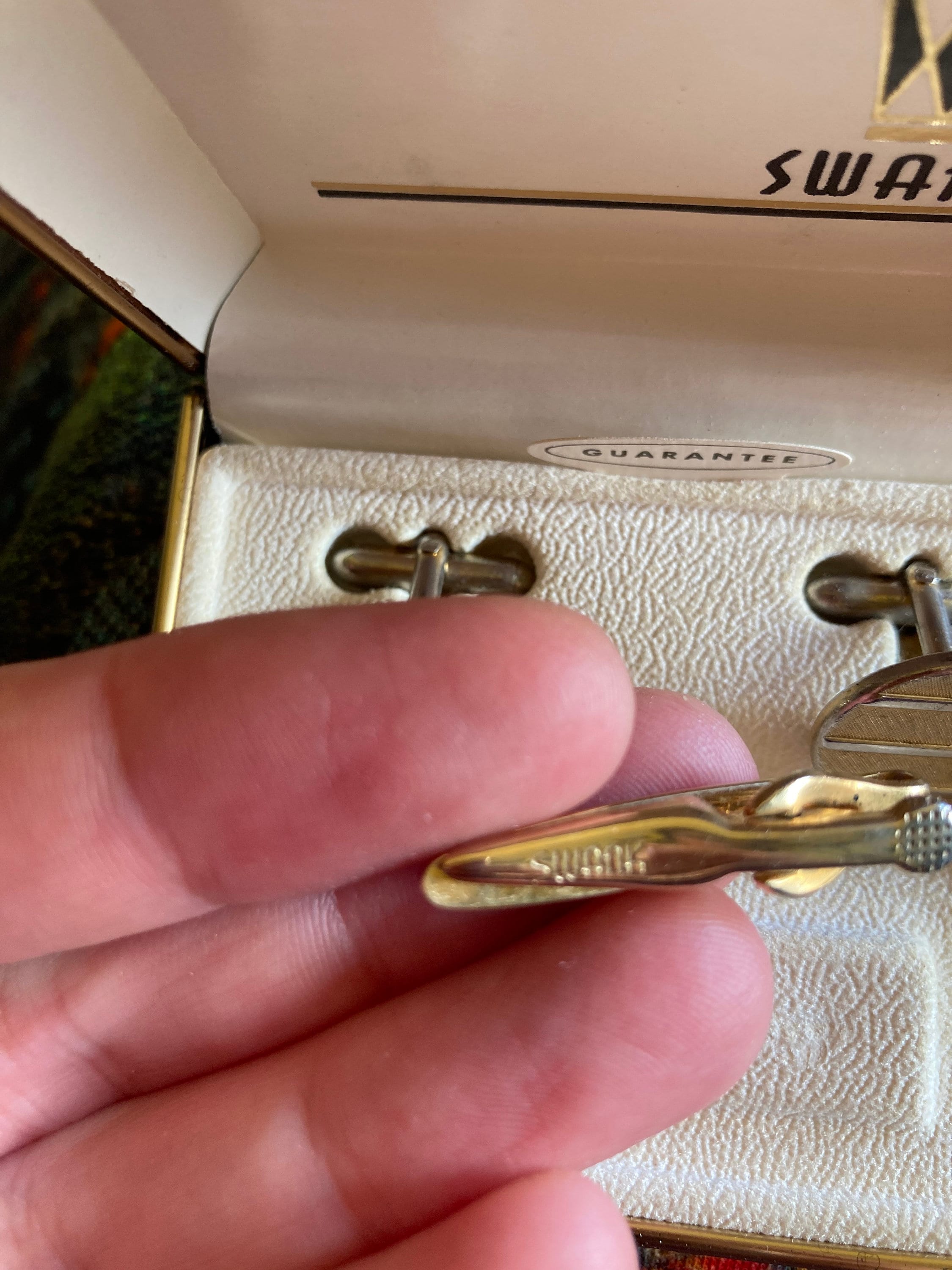 Real Gold Vintage Swank Cufflinks Vintage Swank Gold Tone Square