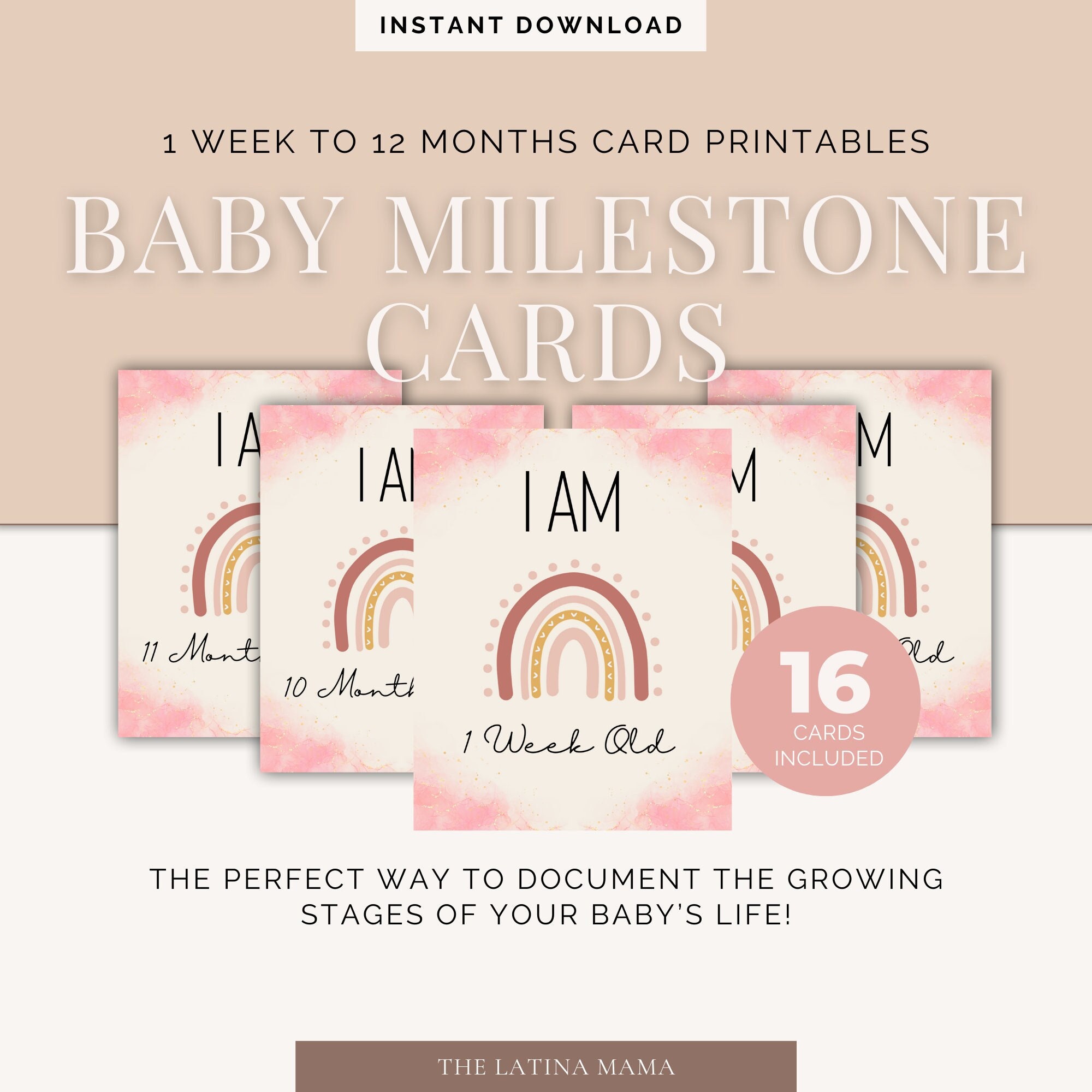 Baby Milestone Cards, Baby Girl Picture DIY. Decoration for Baby ...