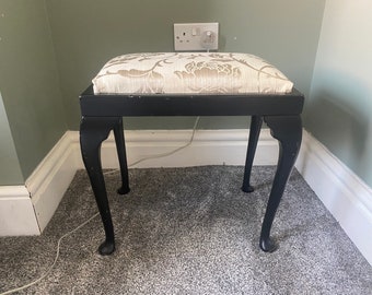 Vintage Upholstered Dressing Table Stool Piano Stool