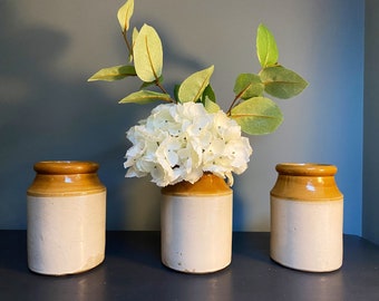 Envío Gratis- Maceta grande de gres vintage / Florero / Tarro de utensilios