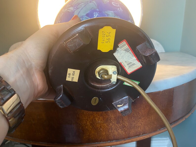 Vintage Glazed Ceramic Porcelain Ginger Jar Lamp / Bedside Lamp With Shade Etsy