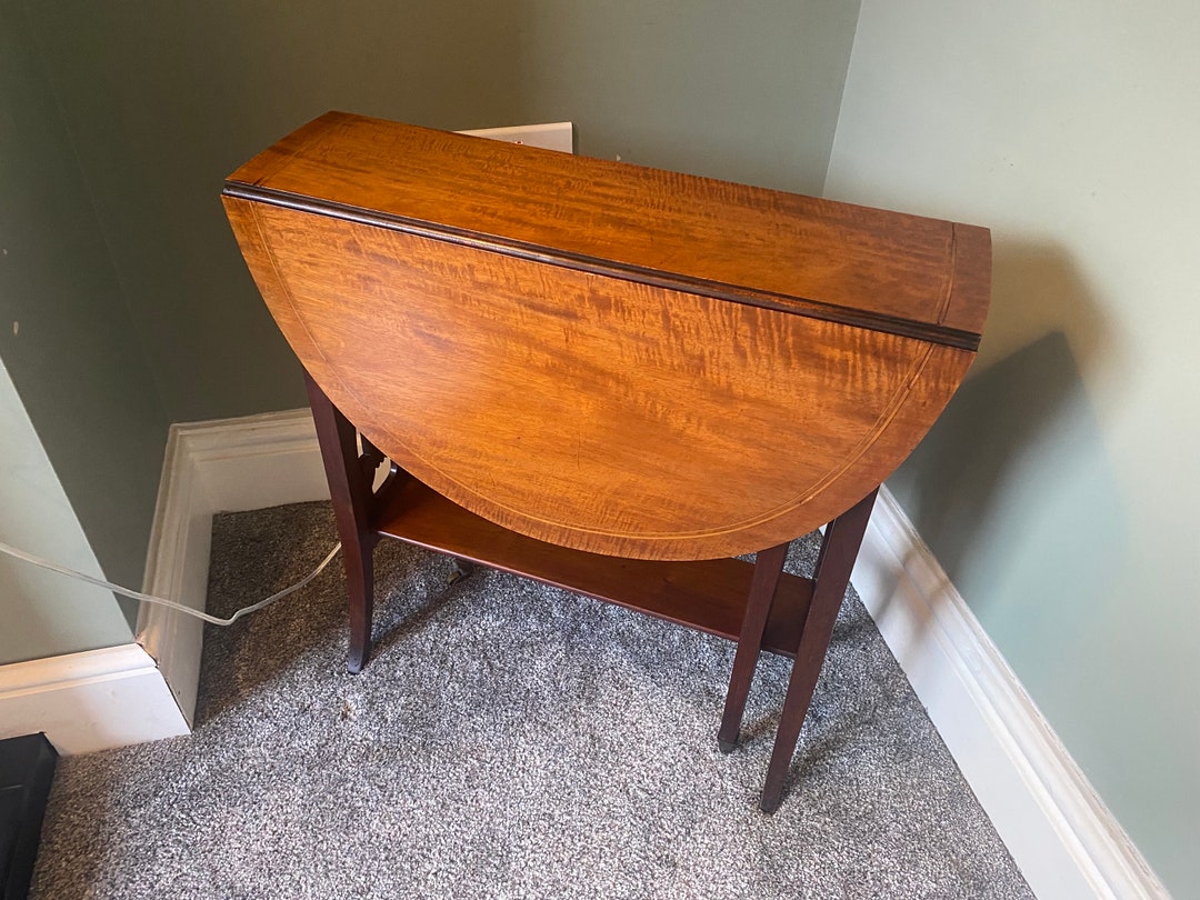 Vintage Gate Leg Small Folding Table Antique Drop Leaf Occasional Side