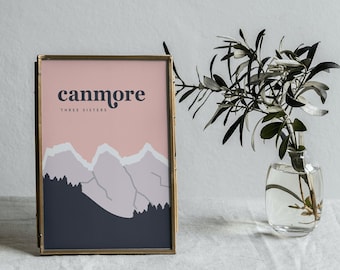 Canmore | Three Sisters | Art Print | Multiple Colours Available