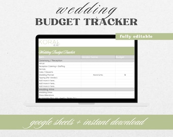 Wedding Budget Tracker, Customizable Google Sheets (Digital Download)