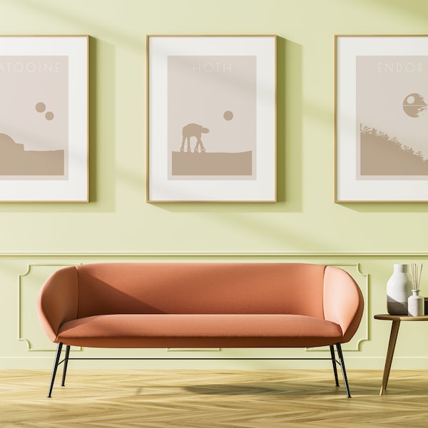 Bohemian Star Wars Inspired Prints Trilogy Series: Tatooine, Endor, Hoth, Star Wars Gift, Digital Download, Home Decor, Star Wars Nursery