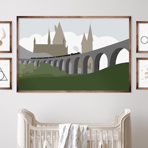 Zauberer Wandkunst, ZaubererSchule | Dekor Set für Jungen Mädchen Kinderzimmer |  Herunterladbare Drucke, Digitale Illustration, Digitaler Download