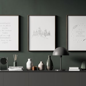 Minimalist Wizard Inspired Prints, Wizard School, Quotes, Digital Download, Home Decor, Nursery, Movie Lovers