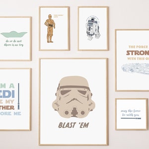 Boho Star Wars Prints Set, Minimalist Home Decor (Digital Download)