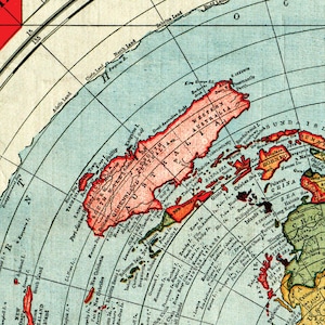 Carte de la Terre plate - Alex Gleason 1892 | 5 étoiles (94 avis) | Remasterisé en téléchargement numérique haute résolution imprimable 300 ppp image 6