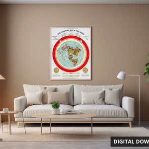 Carte de la Terre plate - Alex Gleason 1892 | 5 étoiles (94 avis) | Remasterisé en téléchargement numérique haute résolution imprimable 300 ppp image 10