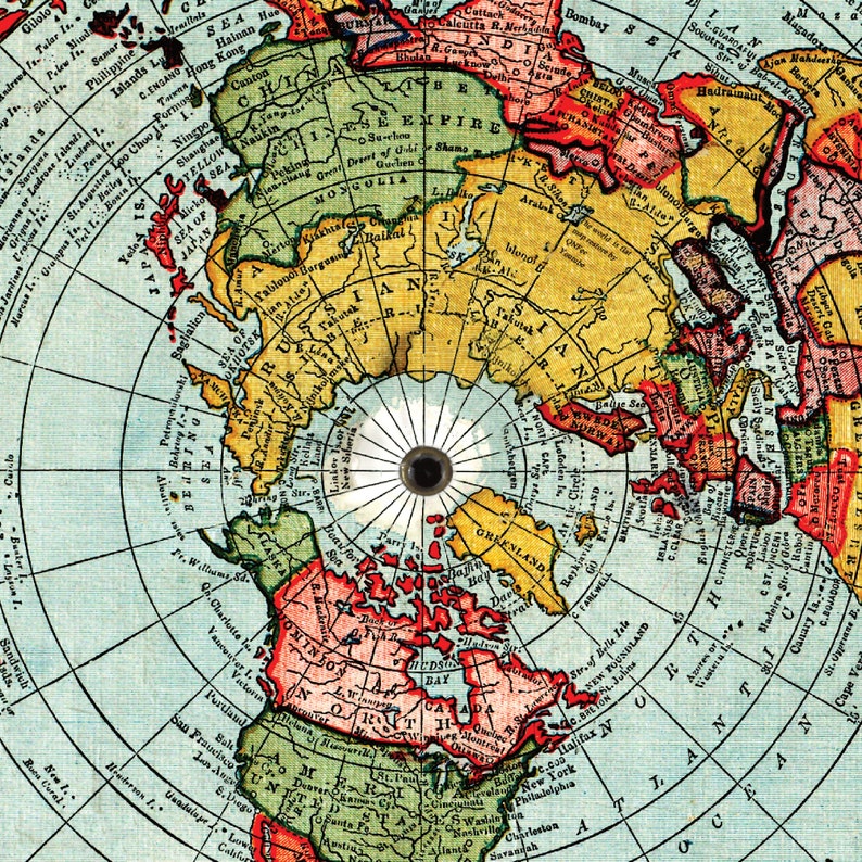 Carte de la Terre plate - Alex Gleason 1892 | 5 étoiles (94 avis) | Remasterisé en téléchargement numérique haute résolution imprimable 300 ppp image 4