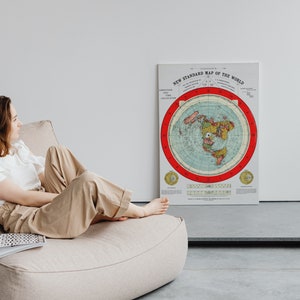 Carte de la Terre plate - Alex Gleason 1892 | 5 étoiles (94 avis) | Remasterisé en téléchargement numérique haute résolution imprimable 300 ppp image 9