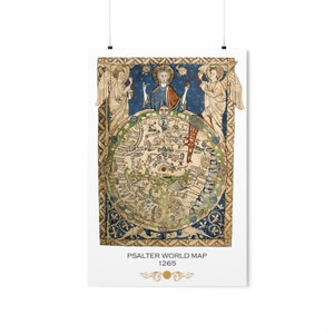 Psalter-wereldkaartposter: een geremasterde visie op middeleeuwse cartografie