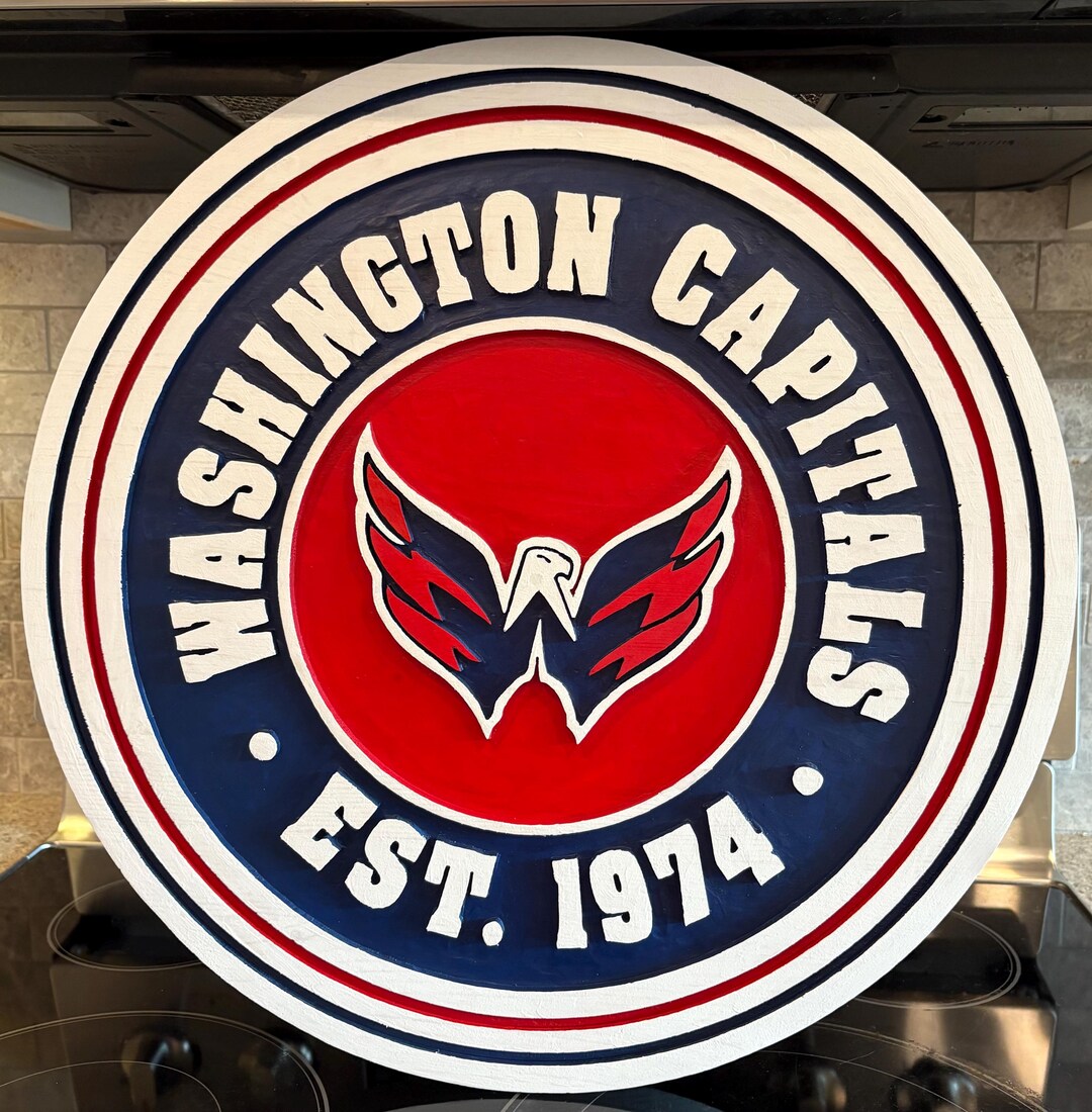 20” Custom Made, Hand Carved Washington Capitals Solid Wood Sign - Etsy