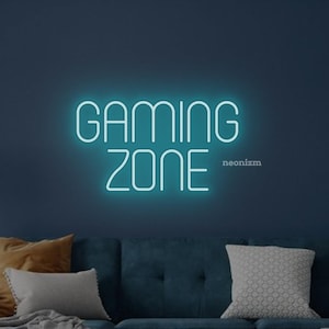 Neonbord gamingzone, led-gamerkamerdecor, videogamewandlamp, neonbord gamezone voor slaapkamer, gamekamer, mancave, gamercadeau