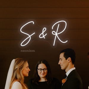 Custom Initials Neon Sign - Personalized Couple Name Sign - Wedding Neon Sign - Wedding Backdrop - Engagement Decor - Custom Wedding Sign