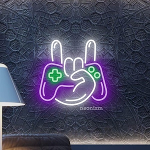 Game Controller Neon Sign, Custom Gamer LED Light, Gaming Room Decor, Game Bar Wall Sign, Gift for Gamers, Gaming Club Neon Light