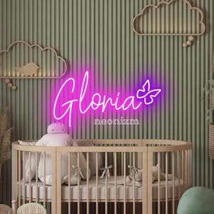 Letrero de neón personalizado con nombre para niños: luz de neón personalizada para habitación infantil, decoración infantil, regalo de cumpleaños para niños, letrero con nombre para habitación de bebé