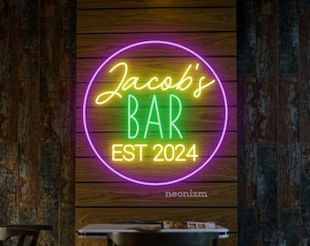 Bar Name Neon Sign Custom / Custom Pub Beer Signage /Neon Light Sign For Home Bar Wall Decor /Neon Bar Sign/Unique Neon Light Gifts For Him