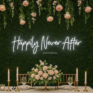 Happily Ever After Neon Sign – Custom Wedding Neon Light – Wedding Gift – Engagement Party Backdrop – Bridal Shower Wall Decor