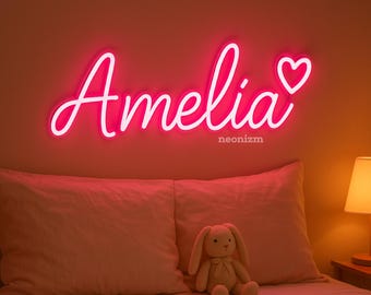 Aangepaste naam neonbord voor decor kinderkamer - oplichtend naambord - naambord kinderkamer - gepersonaliseerde cadeaus voor kinderen - bord babynaam