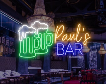 Custom neonreclame bar / neonreclame bier / Gepersonaliseerde neonreclame thuisbar / neonreclame zakelijk / Cadeaus voor papa / Kerstcadeaus