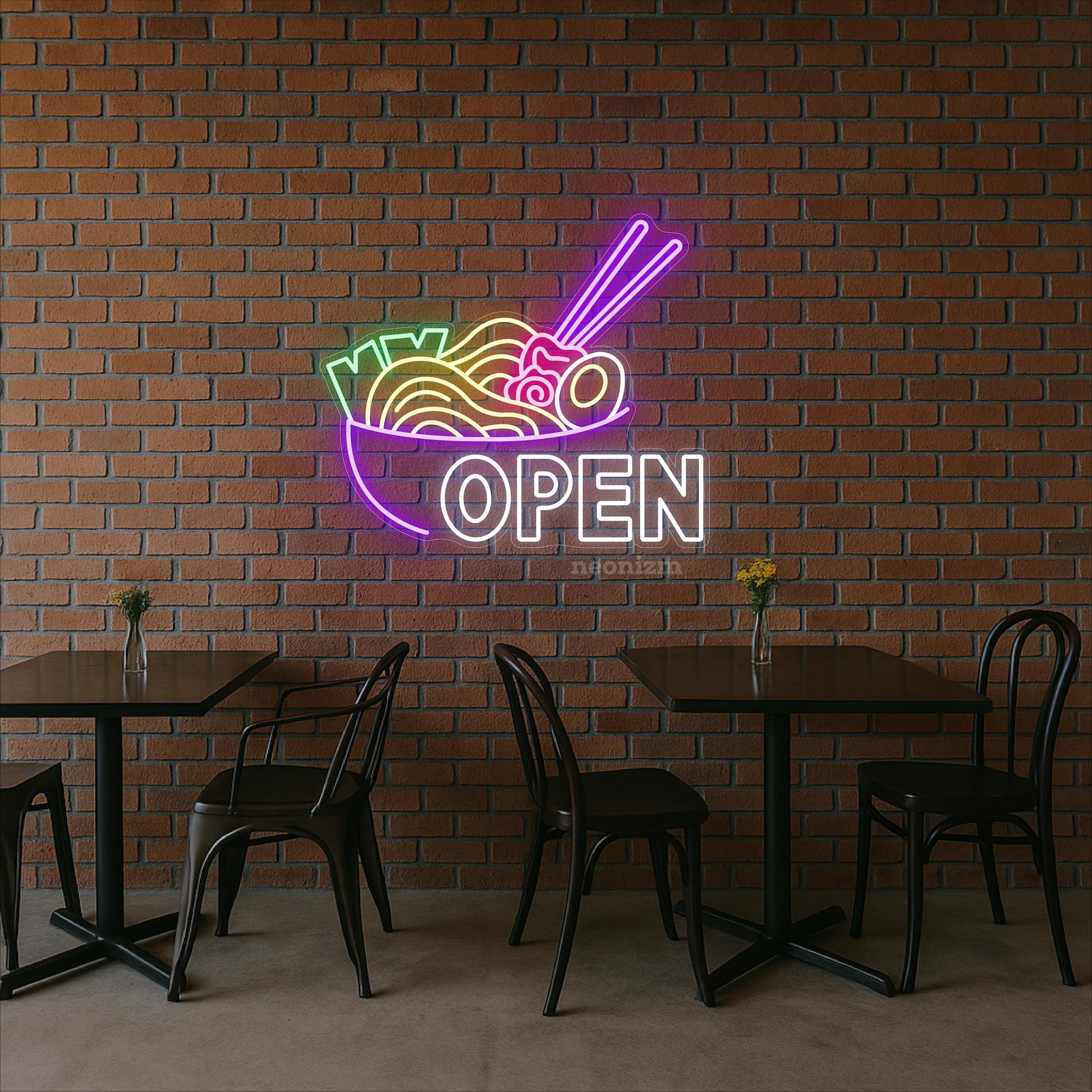 ラーメンボウル ネオンサイン OPEN ラーメン 飲食店 看板 サイン open