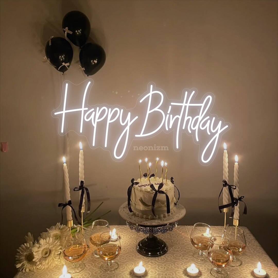 Happy Birthday Neon Light – LED Wall Sign for Birthday Party – Custom ...