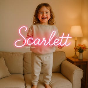 Letrero de neón con nombre de niño personalizado: luz LED personalizada para decorar la habitación de tu bebé, el dormitorio o la sala de juegos. Decoración de pared de neón para niños.