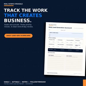 Real Estate Lead Generation Tracker PDF | Daily Prospecting Scorecard, 100 Touches Tracker & Weekly Pipeline Planner