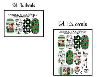 HALLOWEEN Nail Art decals, Witches Nail Decals, DIY Manicure, Beginner Nail Designs, party Nails, Quick Nail Art