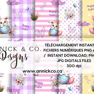 Fichier numérique SANS Couture HAPPY EASTER, Modèle Couture, Scrapbooking, Tissus, Sublimation, Papier numérique, Emballage de Pâques,