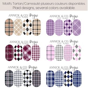 Wassertransfer-Nagelaufkleber PLAID & TARTAN-Effekt, Karomuster, PLAID-Nagelaufkleber in verschiedenen Farben
