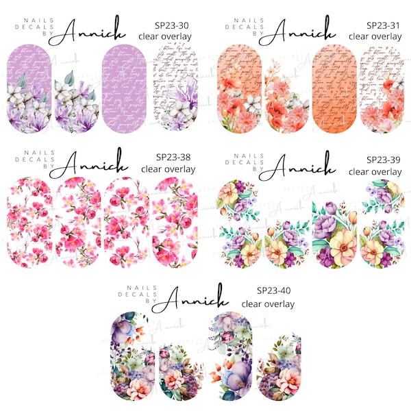 Water transfer decal for nails SPRING FLOWER BOUQUET- Water decals for nails Spring flowers, nail lover, nailart, stickers