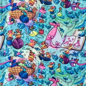 Offcut Cinderella mice character fabric