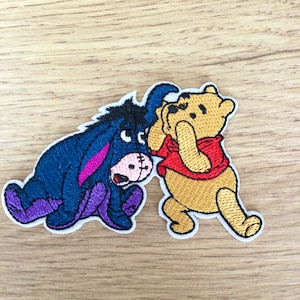 Iron on patches - Winnie Puuh donkey I-Aah with Teddy Disney Comic children  – blue – 7,9x7,5cm - Application badges