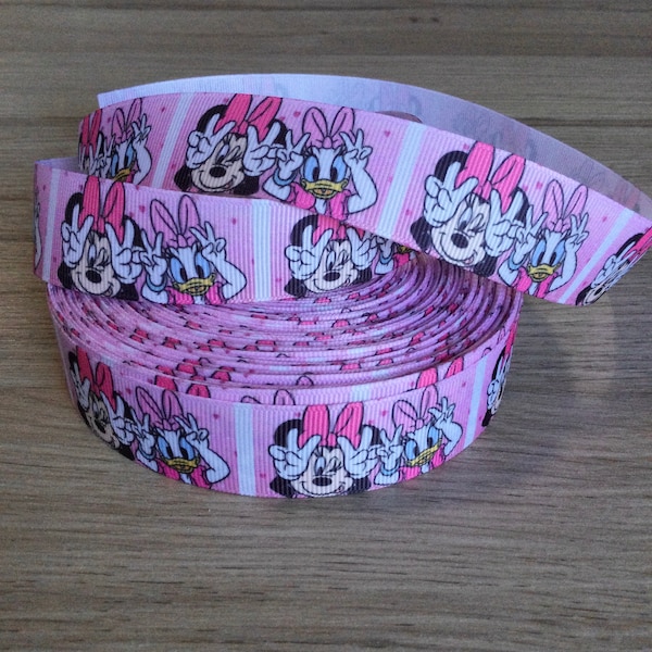Minnie and Daisy Grosgrain Character Ribbon