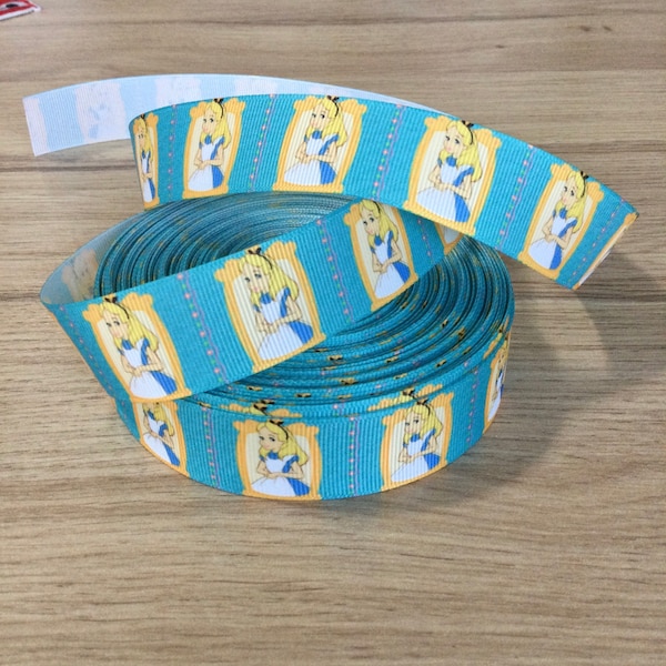 Alice in Wonderland  Grosgrain Character Ribbon by the yard