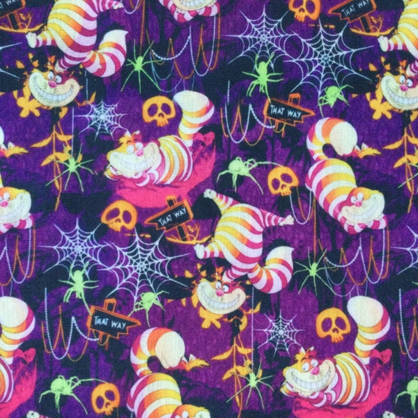 Halloween Cheshire Cat character fabric